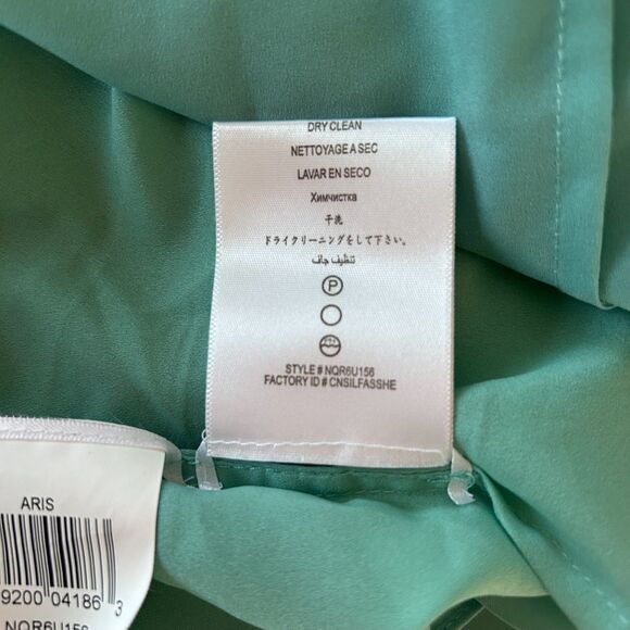 BCBGMaxAzria Women's Aris Mint Green Pleated Lace Trim SS Mini Dress Size 6 - Picture 12 of 15